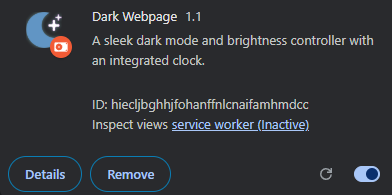 Dark-Webpage Chrome Extension
